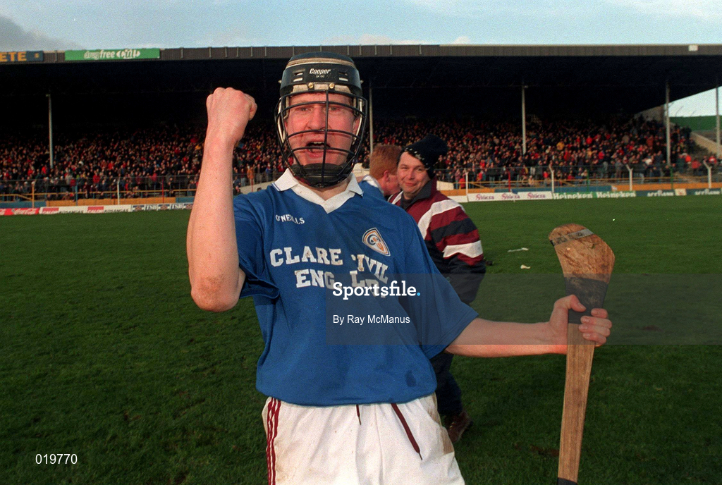 21 February 1999; Darragh O'Driscoll of St Joseph's Doora Barefield celebrates following the AIB All-Ireland Senior Club Hurling Championship Semi-Final match between St Joseph's Doora Barefield and Athenry at Semple Stadium in Thurles, Tipperary. Photo by Ray McManus/Sportsfile