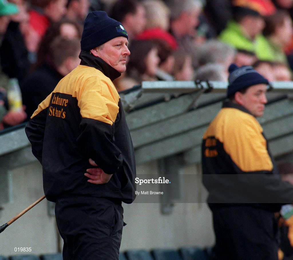28 February 1999; Rathnure manager Don Quigley during the AIB All-Ireland Senior Club Hurling Championship Semi-Final match between Rathnure and Ballygalget at Parnell Park in Dublin. Photo by Matt Browne/Sportsfile