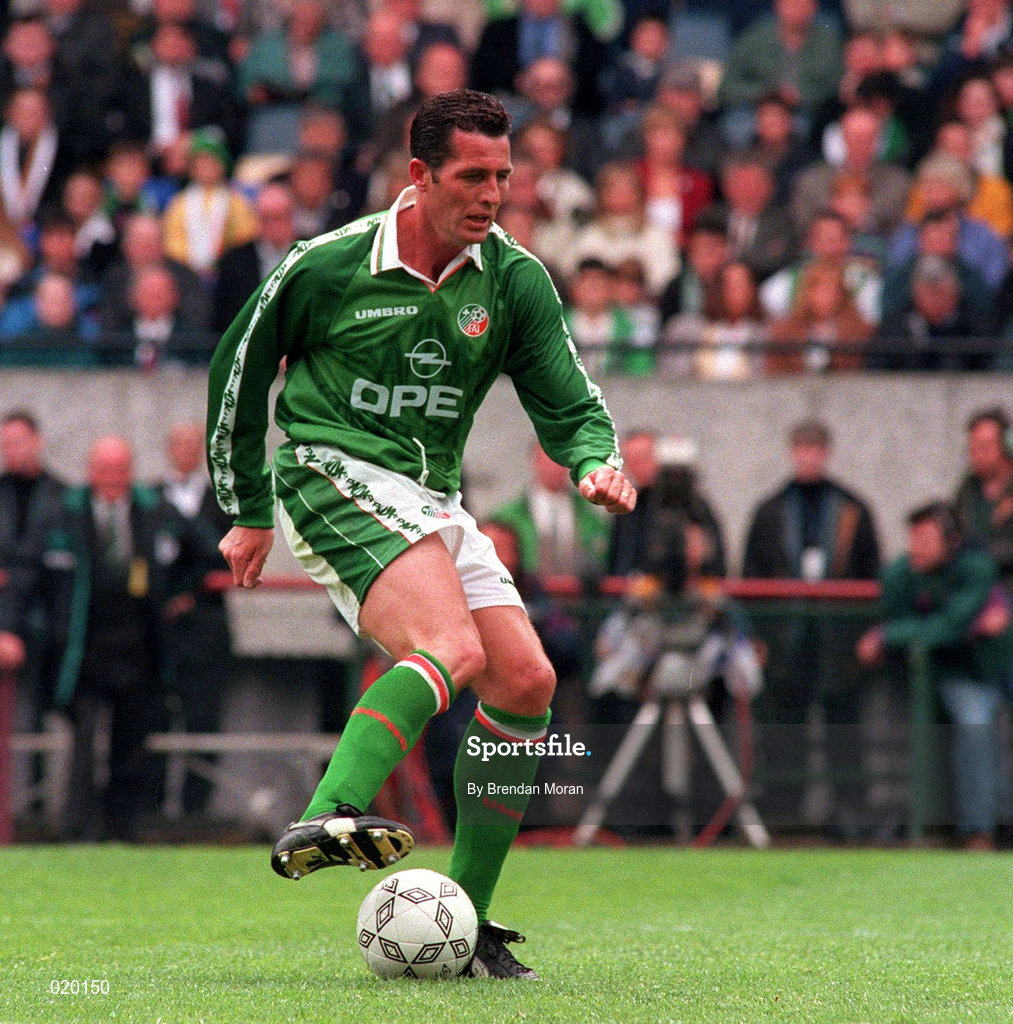 26 May 1996; Liam O'Brien of Republic of Ireland during the Mick McCarthy Testimonial match between Republic of Ireland XI and Celtic at Lansdowne Road in Dublin. Photo by Brendan Moran/Sportsfile