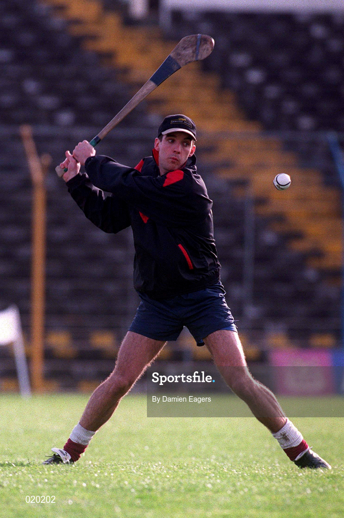 21 February 1999; Michael Crimmins of Athenry during the AIB All-Ireland Senior Club Hurling Championship Semi-Final match between St Joseph's Doora Barefield and Athenry at Semple Stadium in Thurles, Tipperary. Photo by Damien Eagers/Sportsfile