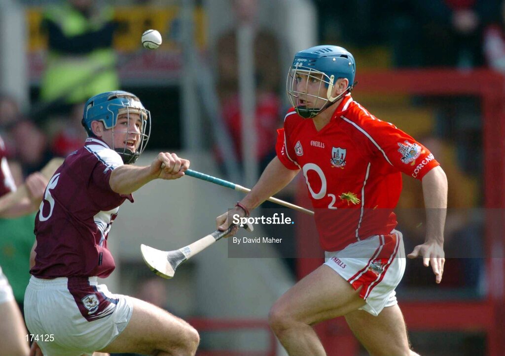 24 April 2005; Tom Kenny, Cork, in action against David Collins, Galway. Allianz National Hurling League, Division 1, Round 3, Cork v Galway, Pairc Ui Chaoimh, Cork. Picture credit; David Maher / SPORTSFILE
