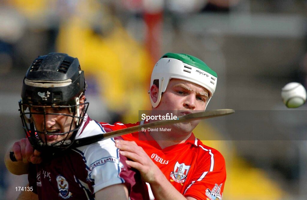 24 April 2005; Niall McCarthy, Cork, in action against Shane Kavanagh, Galway. Allianz National Hurling League, Division 1, Round 3, Cork v Galway, Pairc Ui Chaoimh, Cork. Picture credit; David Maher / SPORTSFILE