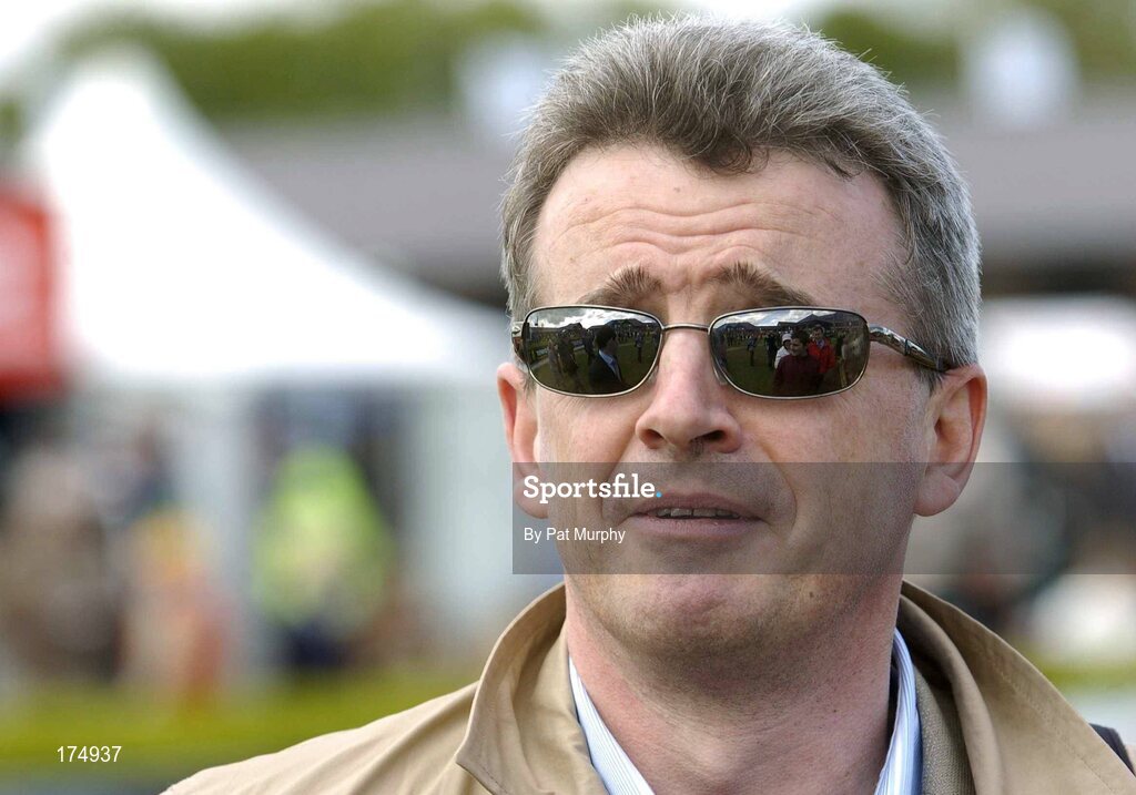 28 April 2005; Michael O'Leary, CEO of Ryanair, and owner of War Of Attrition who won the Swordlestown Cup Novice Steeplechase. Punchestown Racecourse, Co. Kildare. Picture credit; Pat Murphy / SPORTSFILE