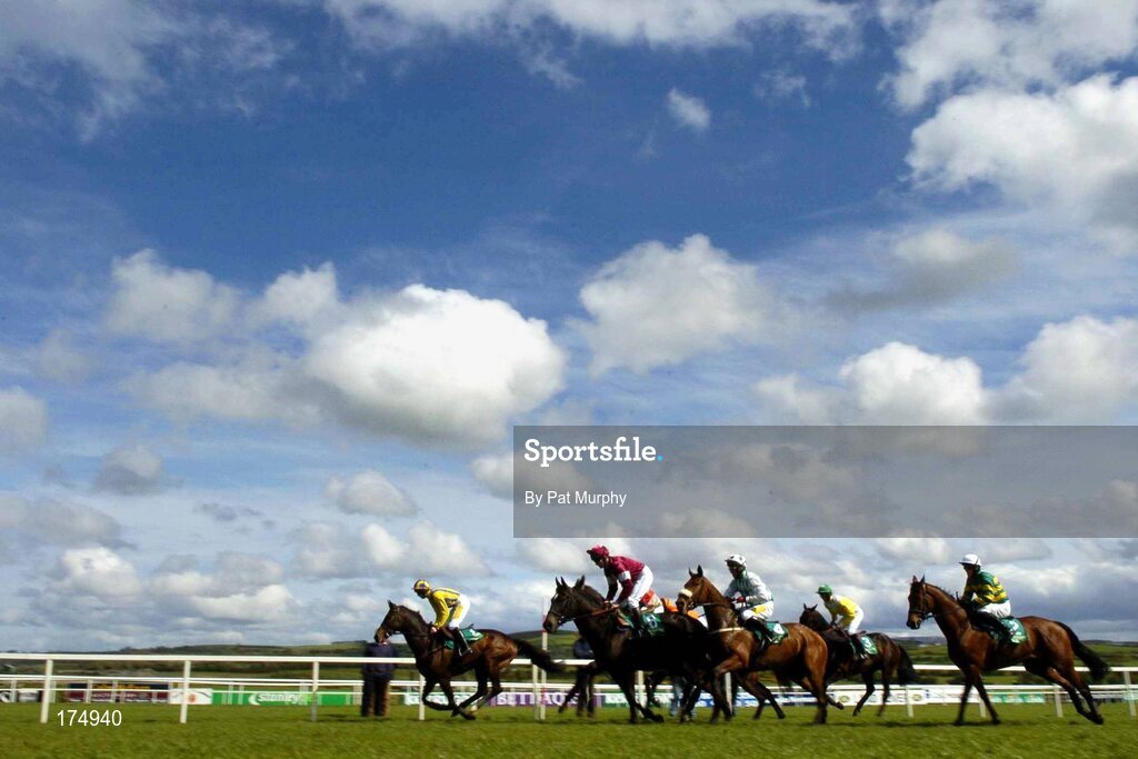 28 April 2005; Runners and riders during the Swordlestown Cup Novice Steeplechase. Punchestown Racecourse, Co. Kildare. Picture credit; Pat Murphy / SPORTSFILE