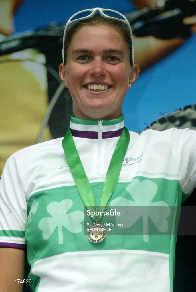 27 June 2004; Julie O'Hagan, Dublin Wheelers, winner of the Senior Women's Road Race. National Road Race Cycling Championships, Sligo. Picture credit; Gerry McManus / SPORTSFILE