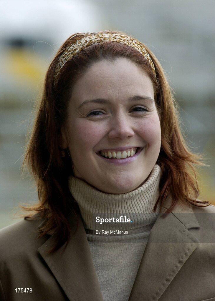 30 April 2005; TG4 presenter Grainne McElwaine. Suzuki Ladies National Football League, Division 1 Final, Cork v Galway, Gaelic Grounds, Limerick. Picture credit; Ray McManus / SPORTSFILE