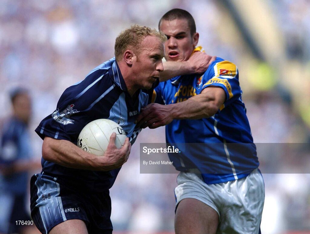 15 May 2005; Shane Ryan, Dublin, in action against Bernard McElvaney, Longford. Bank Of Ireland Leinster Senior Football Championship, Dublin v Longford, Croke Park, Dublin. Picture credit; David Maher / SPORTSFILE