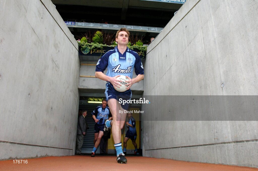 15 May 2005; Paul Griffin, Dublin, runs onto the pitch. Bank Of Ireland Leinster Senior Football Championship, Dublin v Longford, Croke Park, Dublin. Picture credit; David Maher / SPORTSFILE
