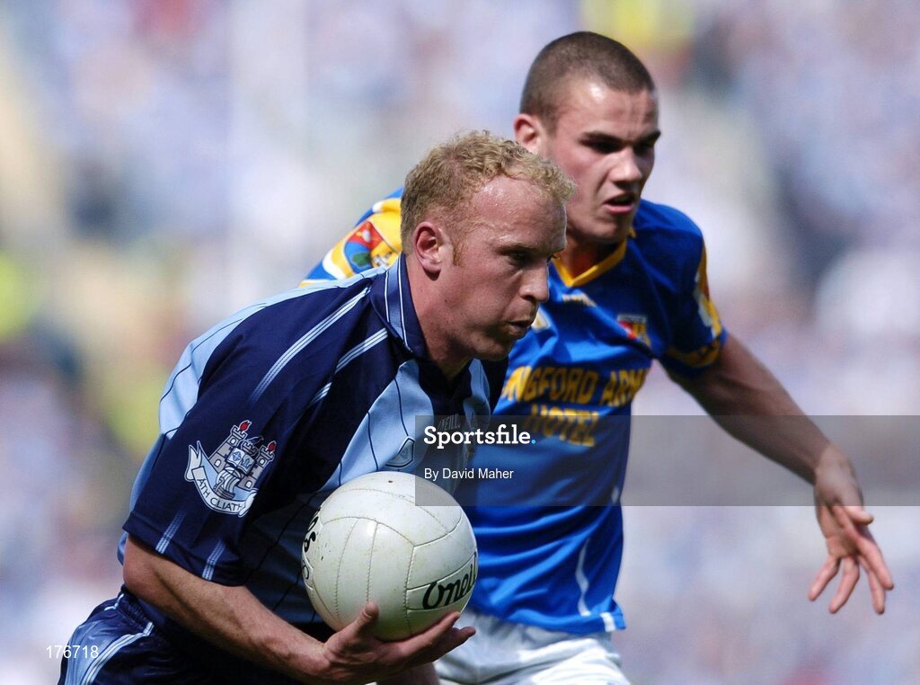 15 May 2005; Shane Ryan, Dublin, in action against, Bernard McElvaney, Longford. Bank Of Ireland Leinster Senior Football Championship, Dublin v Longford, Croke Park, Dublin. Picture credit;  David Maher / SPORTSFILE