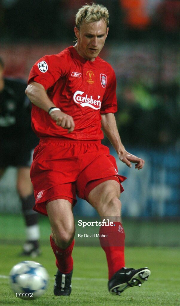 25 May 2005; Sami Hyypia, Liverpool. UEFA Champions League Final, Liverpool v AC Milan, Ataturk Olympic Stadium, Istanbul, Turkey. Picture credit; David Maher / SPORTSFILE