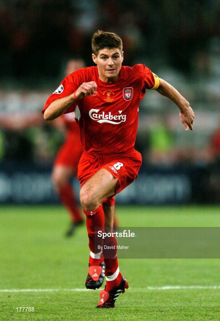25 May 2005; Steven Gerrard, Liverpool. UEFA Champions League Final, Liverpool v AC Milan, Ataturk Olympic Stadium, Istanbul, Turkey. Picture credit; David Maher / SPORTSFILE