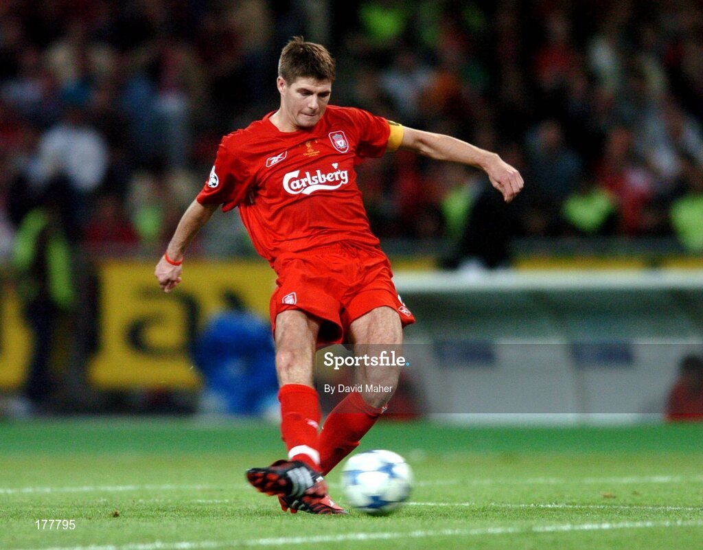 25 May 2005; Steven Gerrard , Liverpool. UEFA Champions League Final, Liverpool v AC Milan, Ataturk Olympic Stadium, Istanbul, Turkey. Picture credit; David Maher / SPORTSFILE