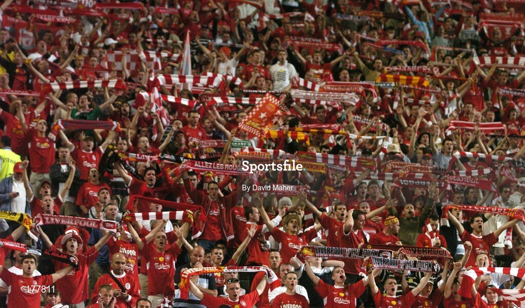 25 May 2005; Liverpool supporters during the game. UEFA Champions League Final, Liverpool v AC Milan, Ataturk Olympic Stadium, Istanbul, Turkey. Picture credit; David Maher / SPORTSFILE