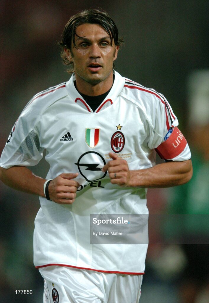 25 May 2005; Paolo Maldini, AC Milan. UEFA Champions League Final, Liverpool v AC Milan, Ataturk Olympic Stadium, Istanbul, Turkey. Picture credit; David Maher / SPORTSFILE