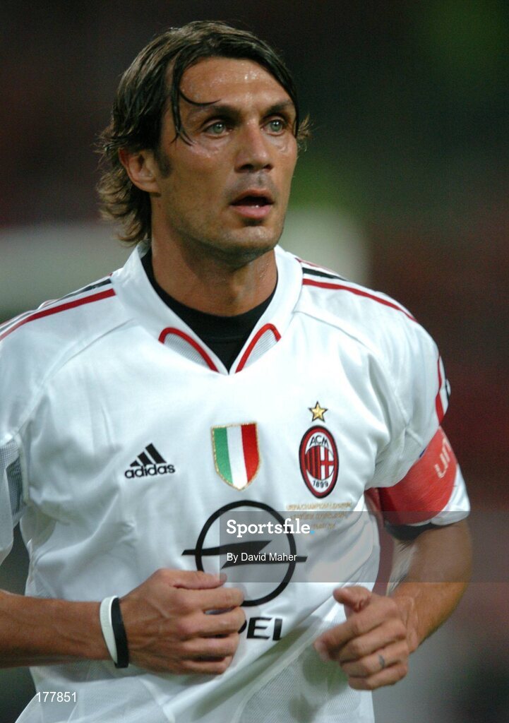 25 May 2005; Paolo Maldini, AC Milan. UEFA Champions League Final, Liverpool v AC Milan, Ataturk Olympic Stadium, Istanbul, Turkey. Picture credit; David Maher / SPORTSFILE