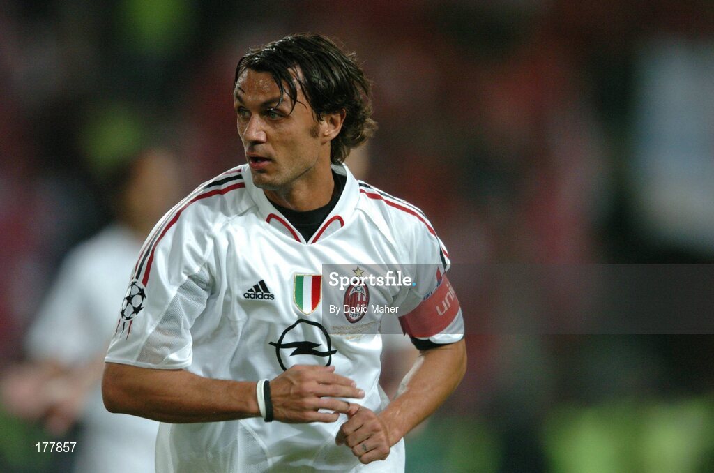 25 May 2005; Paolo Maldini, AC Milan. UEFA Champions League Final, Liverpool v AC Milan, Ataturk Olympic Stadium, Istanbul, Turkey. Picture credit; David Maher / SPORTSFILE