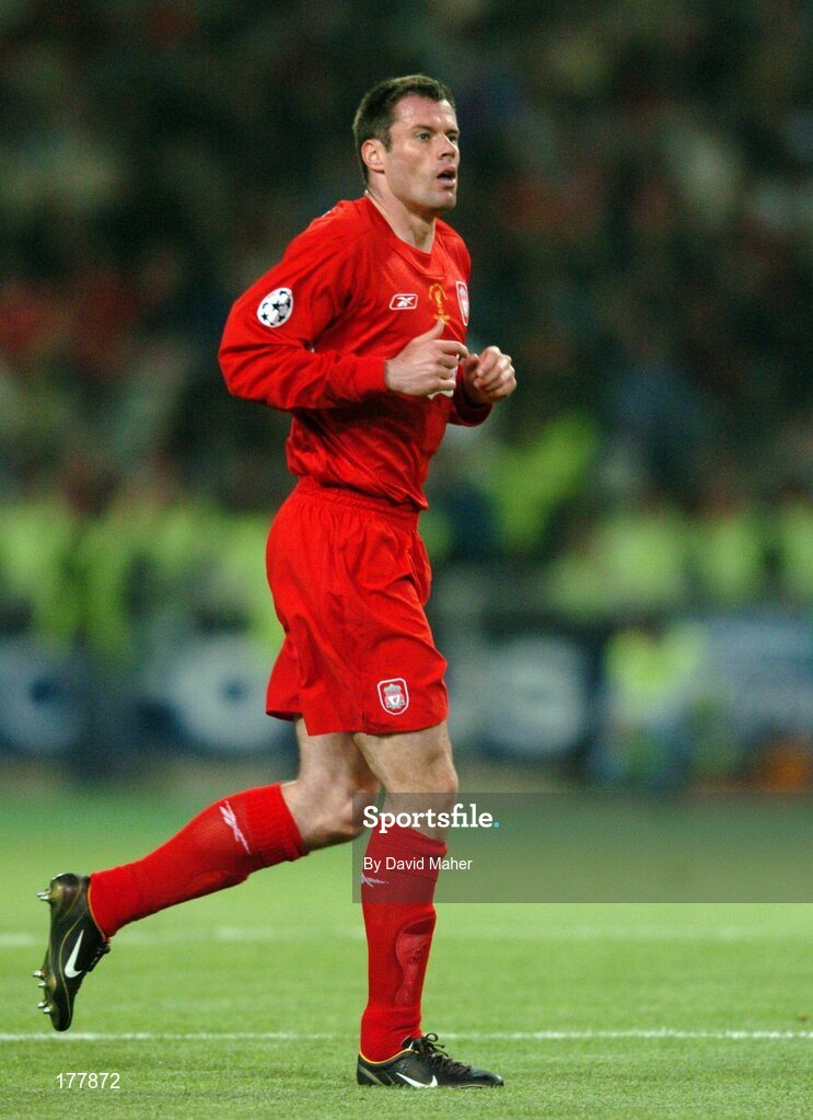 25 May 2005; Jamie Carragher, Liverpool. UEFA Champions League Final, Liverpool v AC Milan, Ataturk Olympic Stadium, Istanbul, Turkey. Picture credit; David Maher / SPORTSFILE