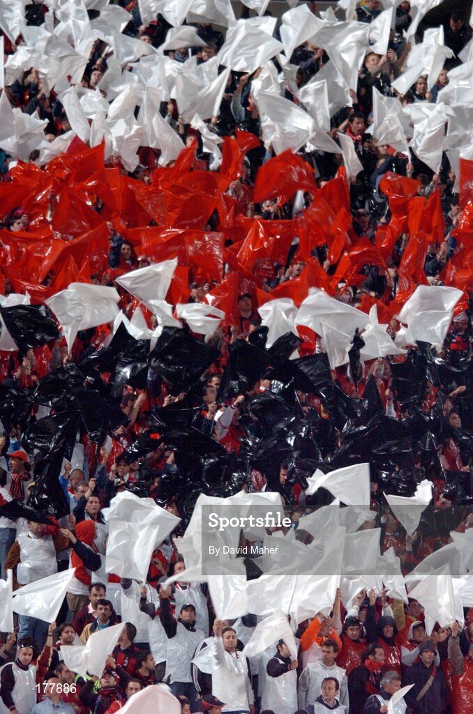25 May 2005; AC Milan supporters before the start of the game. UEFA Champions League Final, Liverpool v AC Milan, Ataturk Olympic Stadium, Istanbul, Turkey. Picture credit; David Maher / SPORTSFILE
