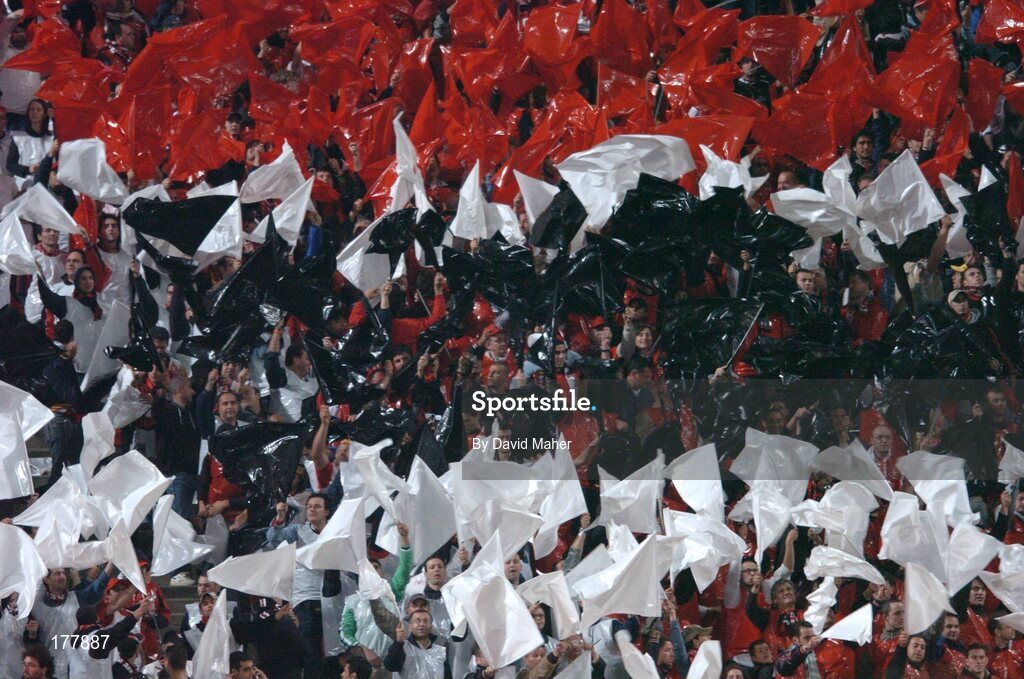 25 May 2005; AC Milan supporters before the start of the game. UEFA Champions League Final, Liverpool v AC Milan, Ataturk Olympic Stadium, Istanbul, Turkey. Picture credit; David Maher / SPORTSFILE