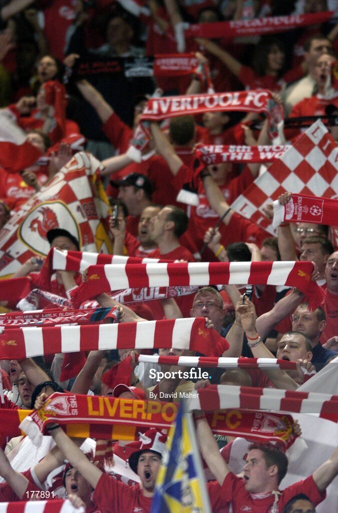 25 May 2005; Liverpool supporters during the game. UEFA Champions League Final, Liverpool v AC Milan, Atatürk Olympic Stadium, Istanbul, Turkey. Picture credit; David Maher / SPORTSFILE