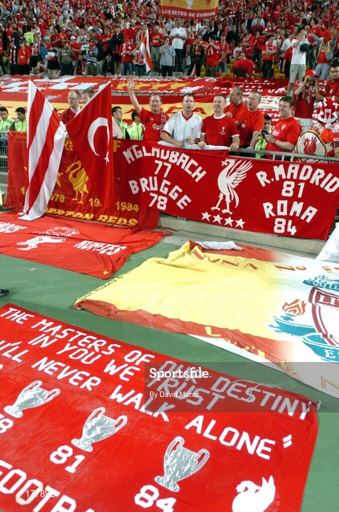 25 May 2005; Liverpool supporters before the start of the game. UEFA Champions League Final, Liverpool v AC Milan, Ataturk Olympic Stadium, Istanbul, Turkey. Picture credit; David Maher / SPORTSFILE
