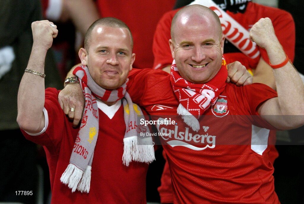 25 May 2005; Liverpool supporters during the game. UEFA Champions League Final, Liverpool v AC Milan, Ataturk Olympic Stadium, Istanbul, Turkey. Picture credit; David Maher / SPORTSFILE