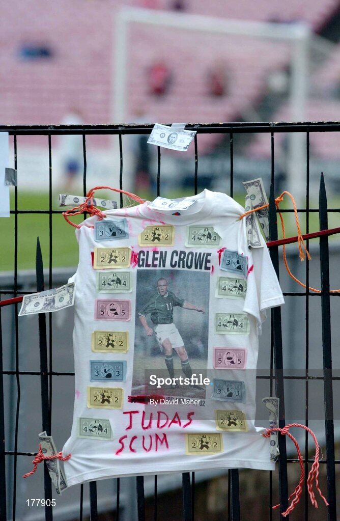 27 May 2005; A T- shirt erected by the Bohemians supporters before the start of the game. eircom League, Premier Division, Bohemians v Shelbourne, Dalymount Park, Dublin. Picture credit; David Maher / SPORTSFILE