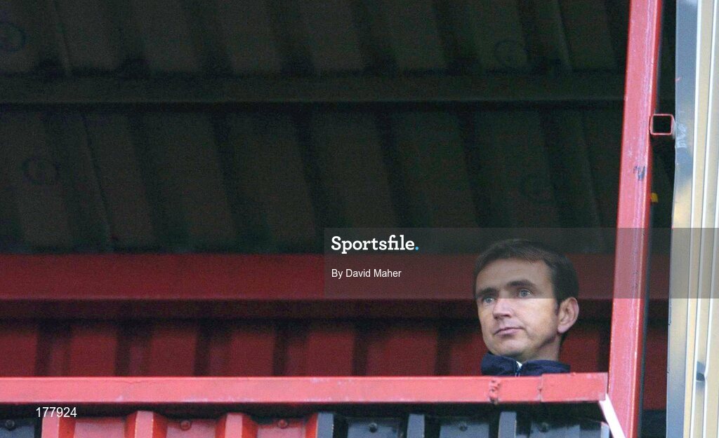 27 May 2005; Pat Fenlon, Shelbourne manager, watches from the stands during the game. eircom League, Premier Division, Bohemians v Shelbourne, Dalymount Park, Dublin. Picture credit; David Maher / SPORTSFILE