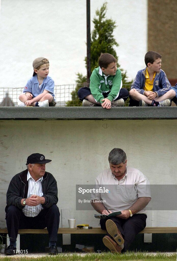 29 May 2005; GAA fans, young and old, await the start of the match. Bank of Ireland Connacht Senior Football Championship, London v Roscommon, Emerald Gaelic Grounds, Ruislip, London. Picture credit; Brian Lawless / SPORTSFILE