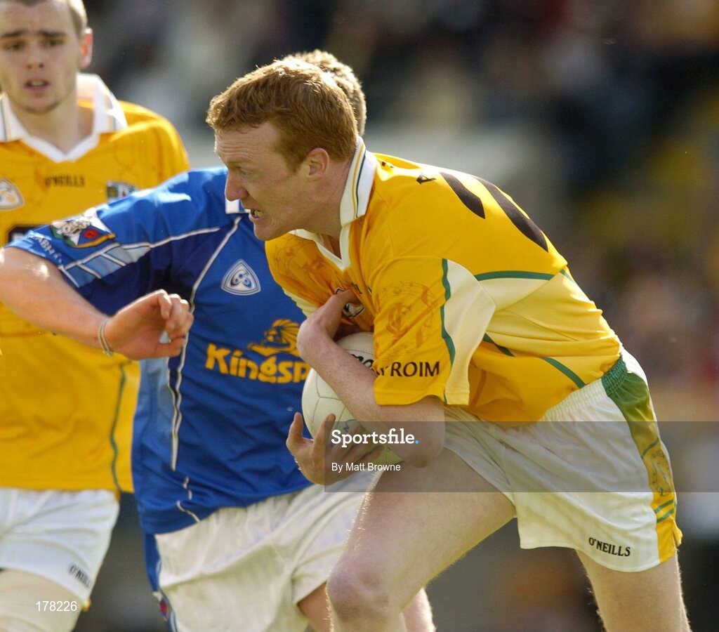 29 May 2005; Tony Convery, Antrim, in action against Cavan. Bank of Ireland Ulster Senior Football Championship, Cavan v Antrim, Kingspan Breffni Park, Cavan. Picture credit; Matt Browne / SPORTSFILE