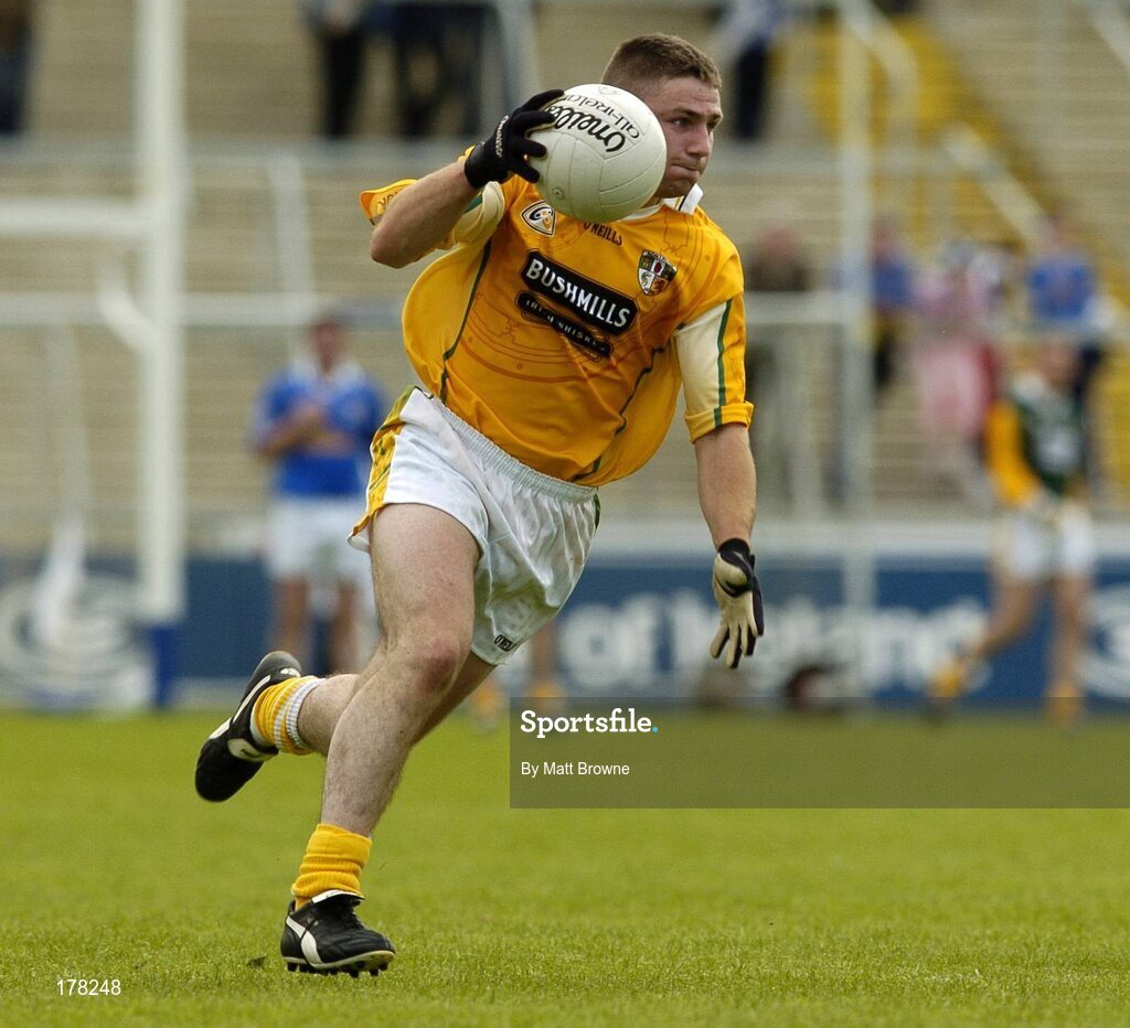 29 May 2005; Tony Scullion, Antrim. Bank of Ireland Ulster Senior Football Championship, Cavan v Antrim, Kingspan Breffni Park, Cavan. Picture credit; Matt Browne / SPORTSFILE