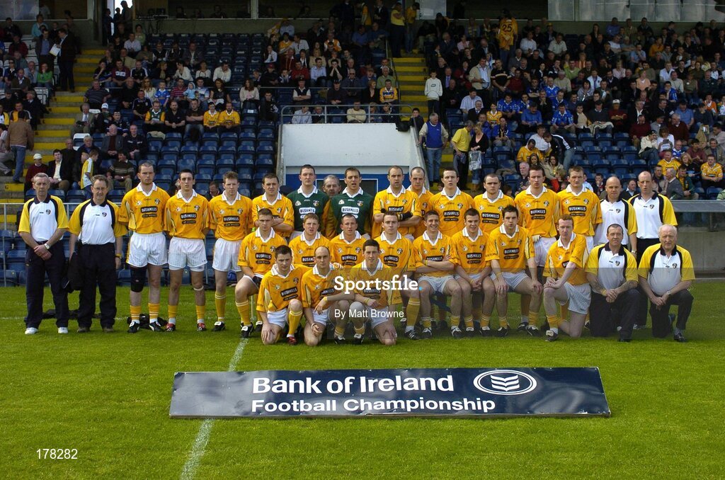 29 May 2005; The Antrim Team. Bank of Ireland Ulster Senior Football Championship, Cavan v Antrim, Kingspan Breffni Park, Cavan. Picture credit; Matt Browne / SPORTSFILE