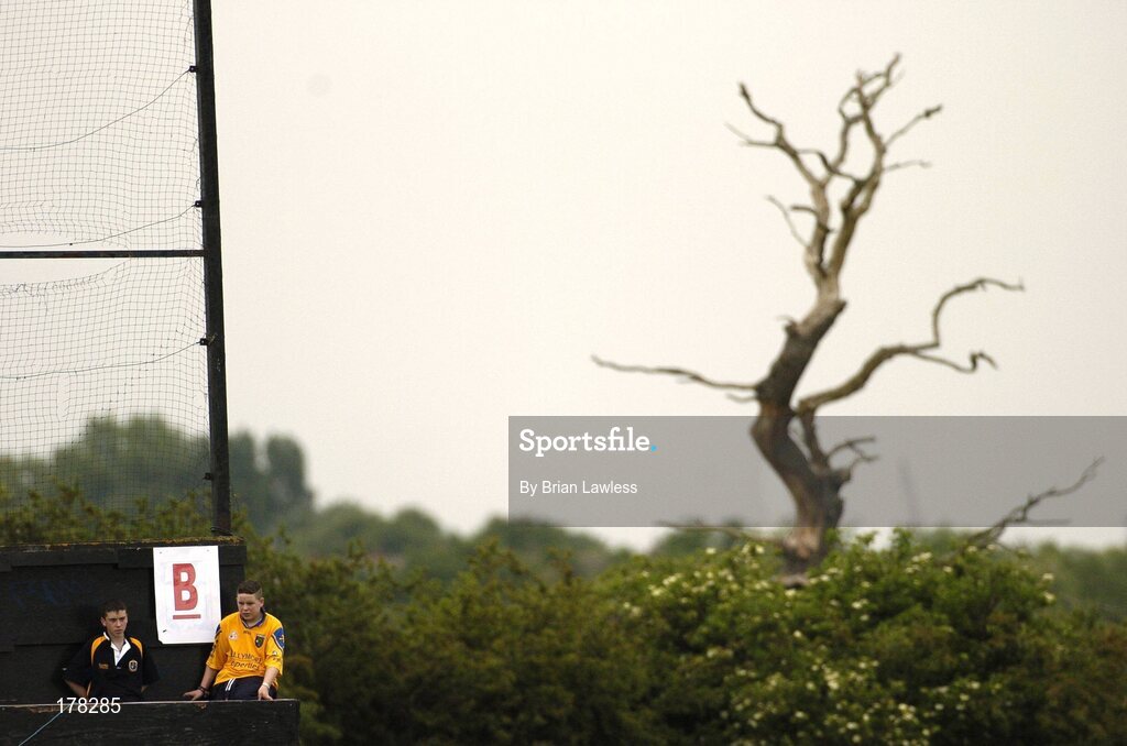 29 May 2005; GAA fans watch the match from the old scoreboard. Bank of Ireland Connacht Senior Football Championship, London v Roscommon, Emerald Gaelic Grounds, Ruislip, London. Picture credit; Brian Lawless / SPORTSFILE