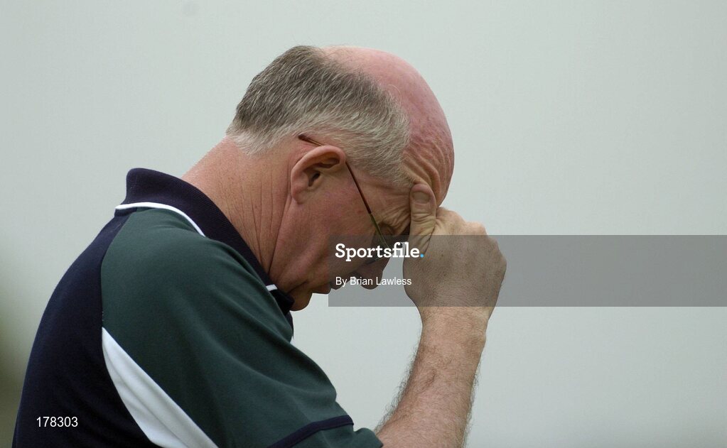 29 May 2005; Chairman of the London County Board Larry O'Leary towards the end of the match. Bank of Ireland Connacht Senior Football Championship, London v Roscommon, Emerald Gaelic Grounds, Ruislip, London. Picture credit; Brian Lawless / SPORTSFILE