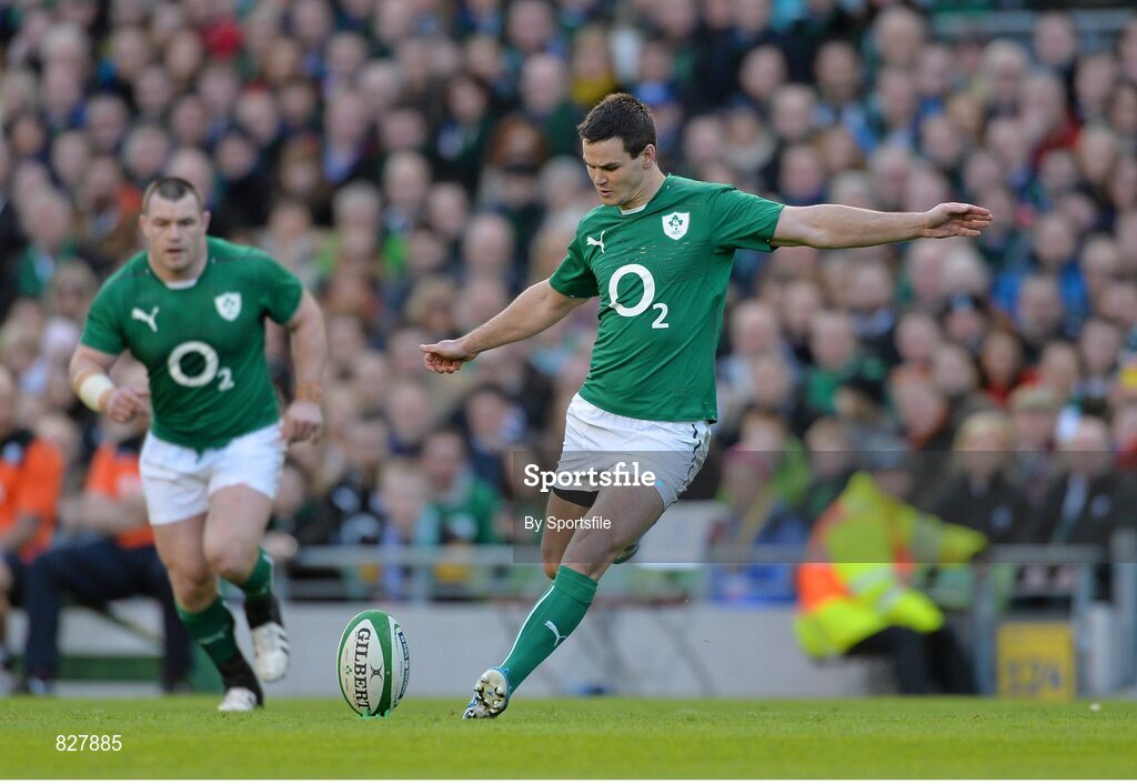 2 February 2014; Jonathan Sexton, Ireland, kicks a penalty. RBS Six Nations Rugby Championship, Ireland v Scotland, Aviva Stadium, Lansdowne Road, Dublin. Photo by Sportsfile