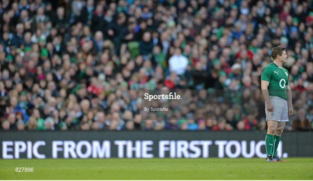 2 February 2014; Brian O'Driscoll, Ireland, during the game. RBS Six Nations Rugby Championship, Ireland v Scotland, Aviva Stadium, Lansdowne Road, Dublin. Photo by Sportsfile