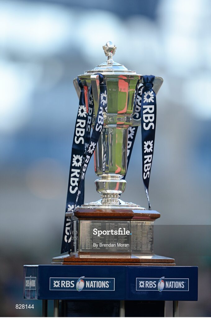 2 February 2014;A general view of the  RBS Six Nations Rugby Championship trophy. RBS Six Nations Rugby Championship, Ireland v Scotland, Aviva Stadium, Lansdowne Road, Dublin. Picture credit: Brendan Moran / SPORTSFILE