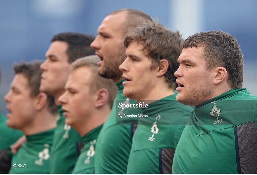 2 February 2014; Jack McGrath, right, Ireland. RBS Six Nations Rugby Championship, Ireland v Scotland, Aviva Stadium, Lansdowne Road, Dublin. Picture credit: Brendan Moran / SPORTSFILE