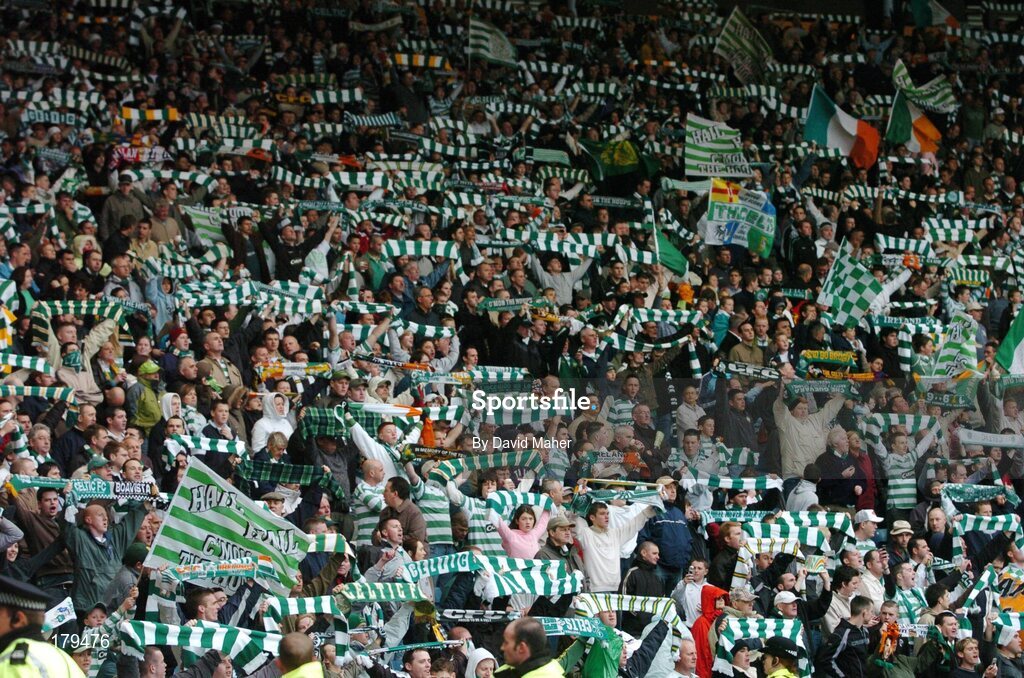 28 May 2005; Glasgow Celtic supporters during the game. Scottish Cup Final, Glasgow Celtic v Dundee United, Hampden Park, Glasgow, Scotland. Picture credit; David Maher / SPORTSFILE