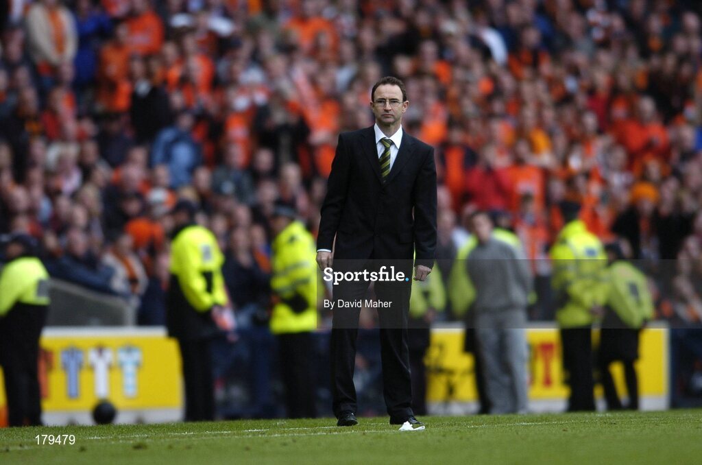 28 May 2005; Martin O'Neill, Glasgow Celtic manager. Scottish Cup Final, Glasgow Celtic v Dundee United, Hampden Park, Glasgow, Scotland. Picture credit; David Maher / SPORTSFILE