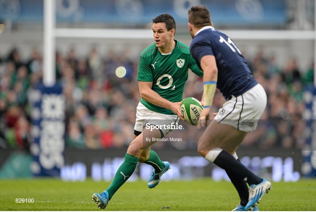 2 February 2014; Jonathan Sexton, Ireland, in action against Scotland. RBS Six Nations Rugby Championship, Ireland v Scotland, Aviva Stadium, Lansdowne Road, Dublin. Picture credit: Brendan Moran / SPORTSFILE