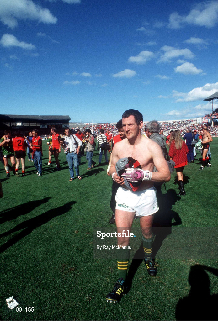 11 August 1991; A dejected Charlie Nelligan of Kerry following his side's defeat in the All-Ireland Senior Football Championship Semi-Final match between Down and Kerry at Croke Park in Dublin. Photo by Ray McManus/Sportsfile