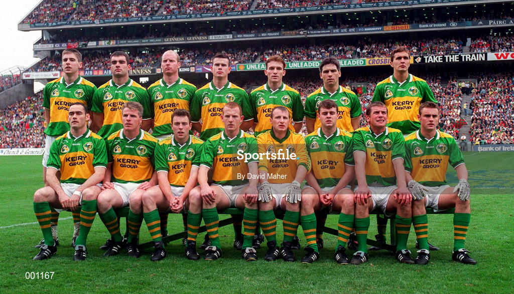 28 September 1997; The Kerry team prior to the GAA Football All-Ireland Senior Championship Final match between Kerry and Mayo at Croke Park in Dublin. Photo by David Maher/Sportsfile