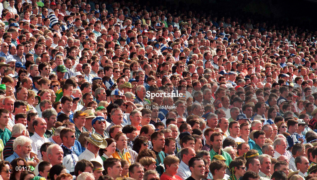 24 August 1997; Fans watch on during the GAA Football All-Ireland Senior Championship Semi-Final match between Cavan and Kerry at Croke Park in Dublin. Photo by David Maher/Sportsfile