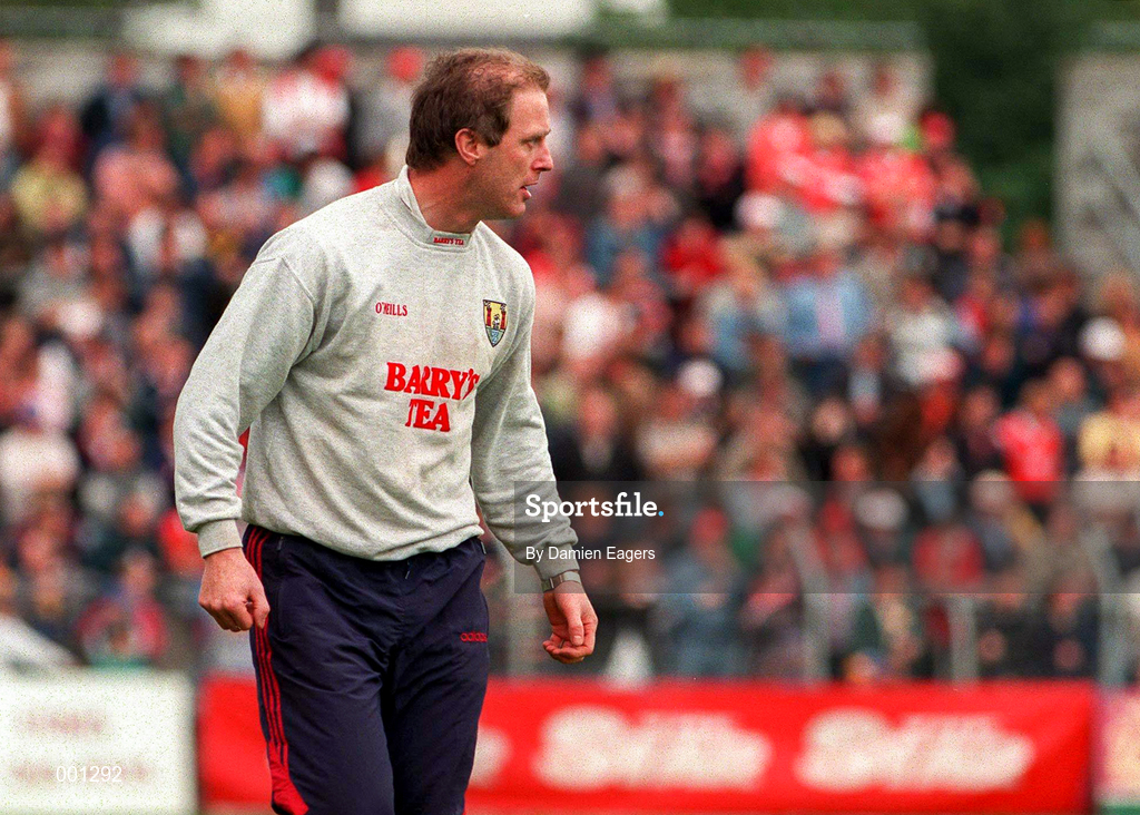 22 June 1997; Cork Football Manager Larry Tompkins during to the GAA Munster Senior Football Championship Semi-Final match between Clare and Cork at Cusack Park in Ennis, Clare. Photo by Damien Eagers/Sportsfile