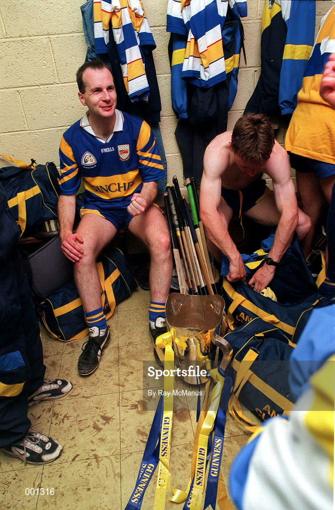6 July 1997; Liam Doyle of Clare celebrates following the GAA Munster Senior Hurling Championship Final match between Clare and Tipperary at Páirc Uí Chaoimh in Cork. Photo by Ray McManus/Sportsfile