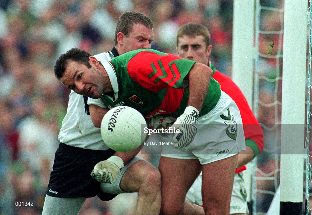 3 August 1997; Liam McHale of Mayo in action against Ken Killeen of Sligo during the GAA Connacht Senior Football Championship Final match between Mayo and Sligo at Dr. Hyde Park in Roscommon. Photo by David Maher/Sportsfile