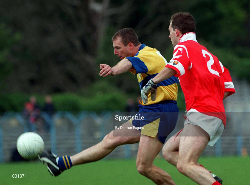 22 June 1997; Martin Daly of Clare in action against Barry Murphy of Cork during the GAA Munster Senior Football Championship Semi-Final match between Clare and Cork at Cusack Park in Ennis, Co Clare. Photo by Damien Eagers/Sportsfile
