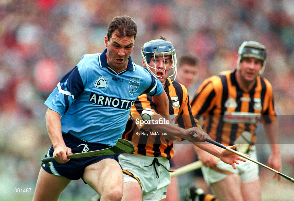 22 June 1997; Mick Morrisey of Dublin in action against Dan O'Neill of Kilkenny during the GAA Leinster Senior Hurling Championship Semi-Final match between Kilkenny and Dublin at Croke Park in Dublin. Photo by Ray McManus/Sportsfile