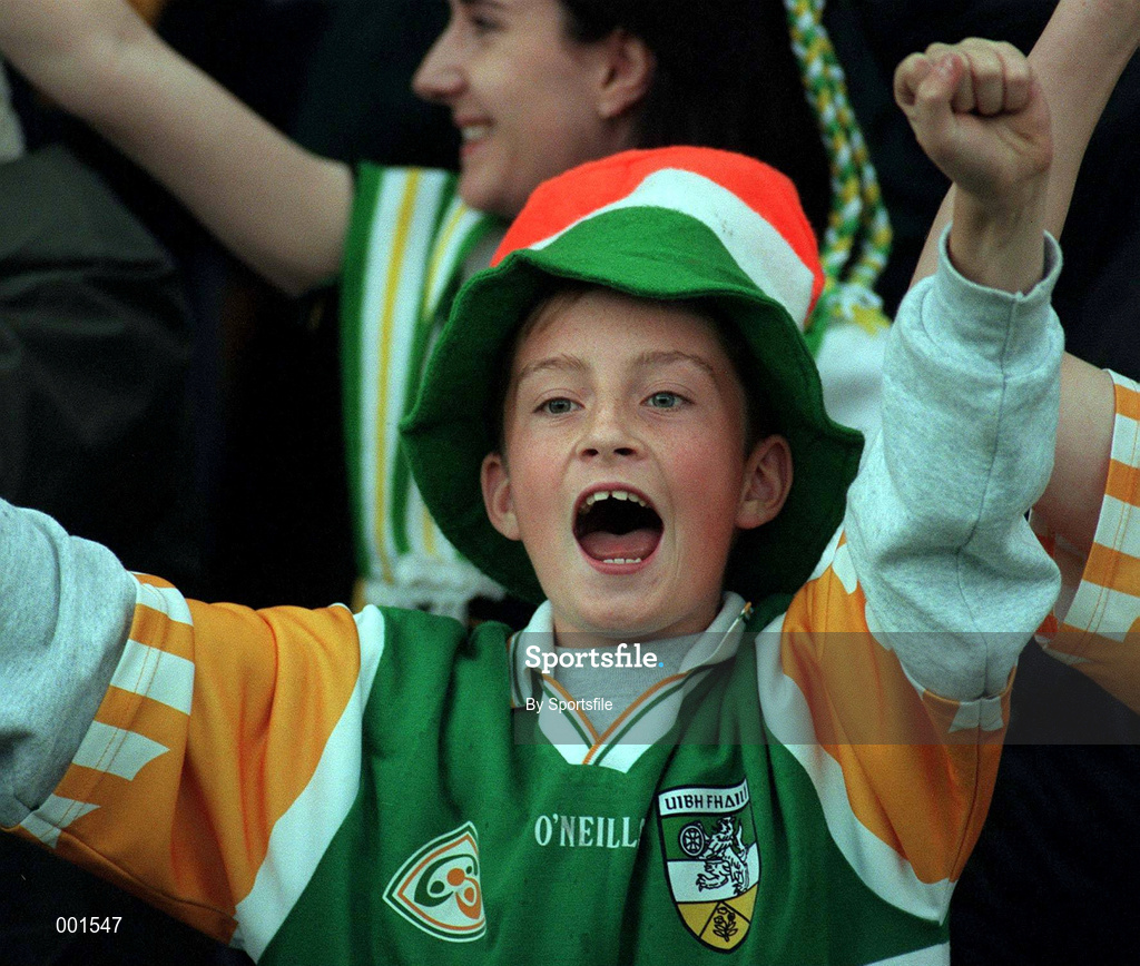 16 August 1997; Offaly supporters during the Leinster GAA Senior Football Championship Final match between Offaly and Meath at Croke Park in Dublin. Photo by Sportsfile